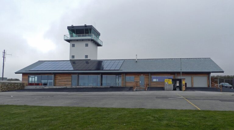 Air Cornwall – terminal and control tower at Land's End Airport