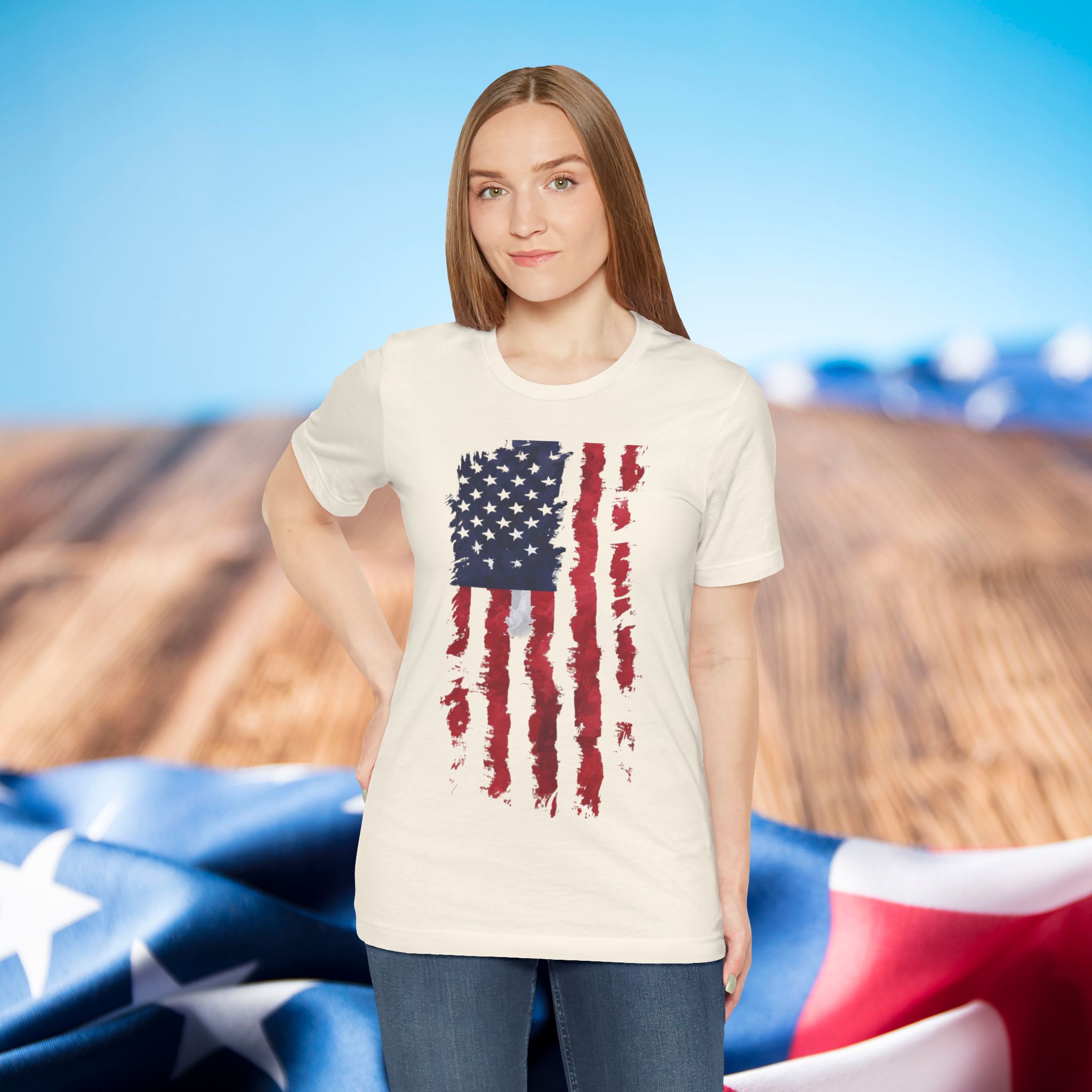 distressed american flag t shirt | patriotic usa tee