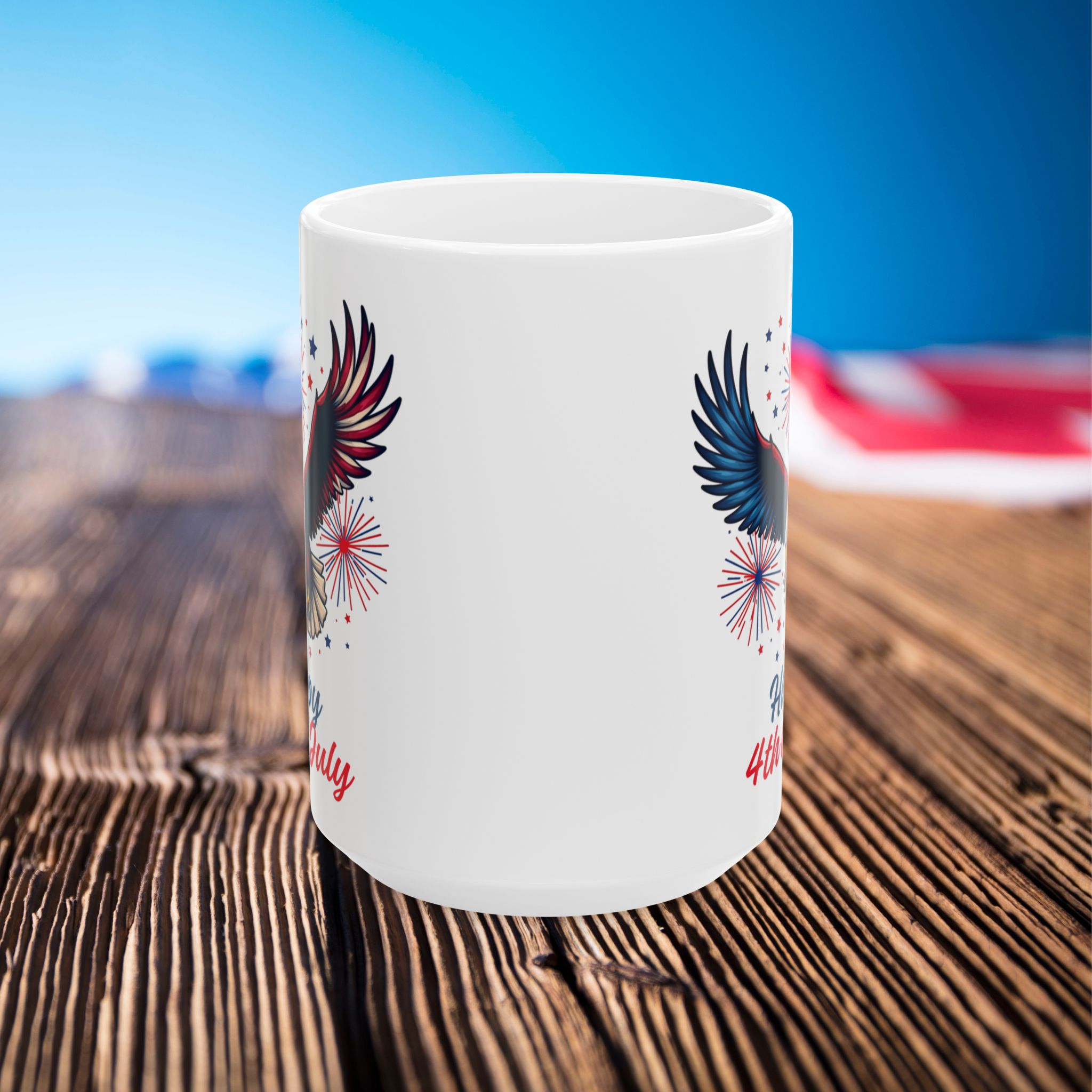 independence day 4th of july coffee cup ceramic mug | patriotic stars stripes