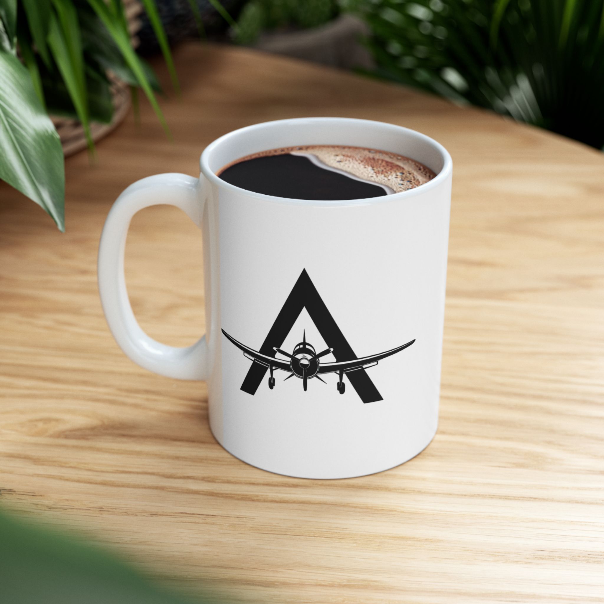 airplane silhouette ceramic mug – pilot & travel coffee cup (11oz, 15oz)