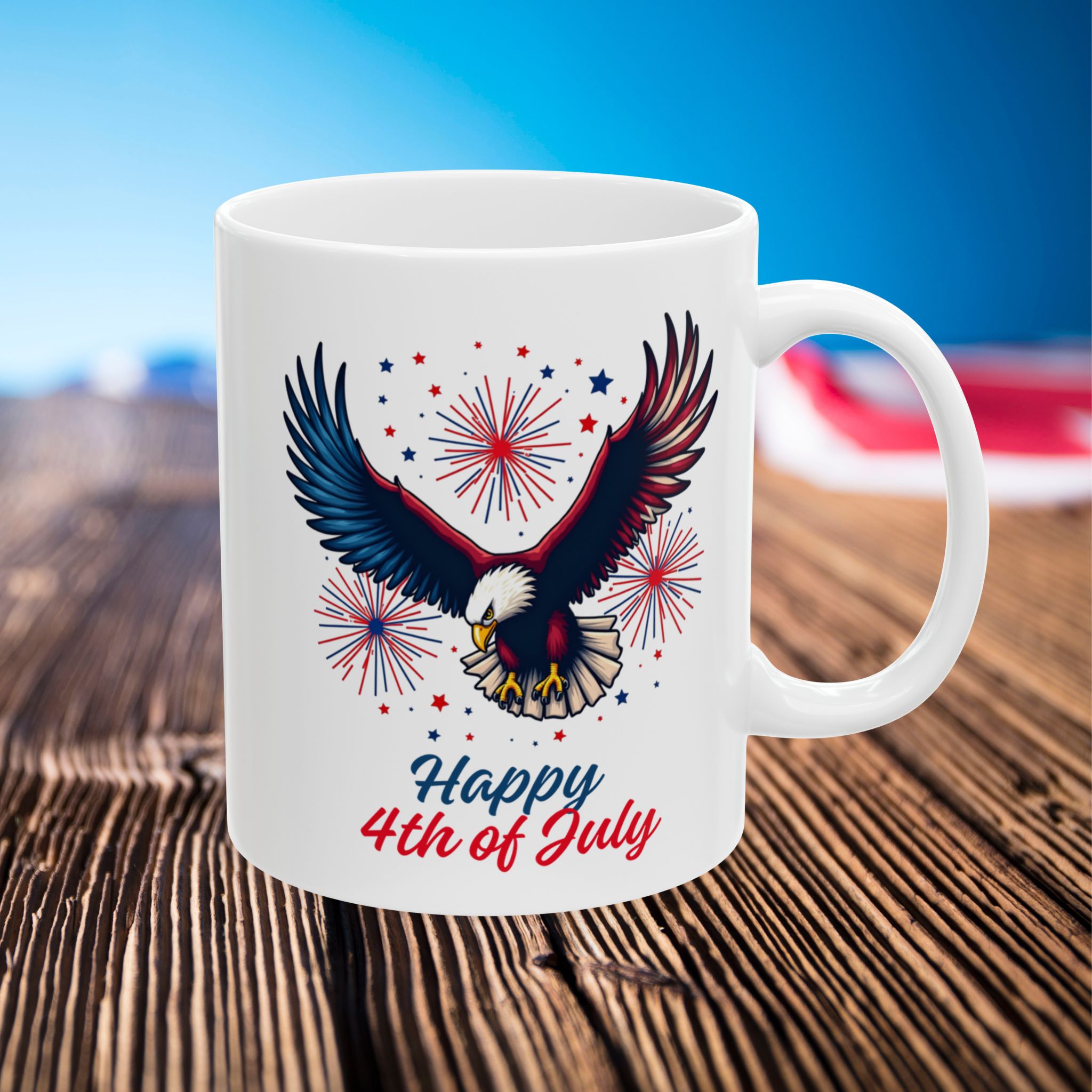 independence day 4th of july coffee cup ceramic mug | patriotic stars stripes