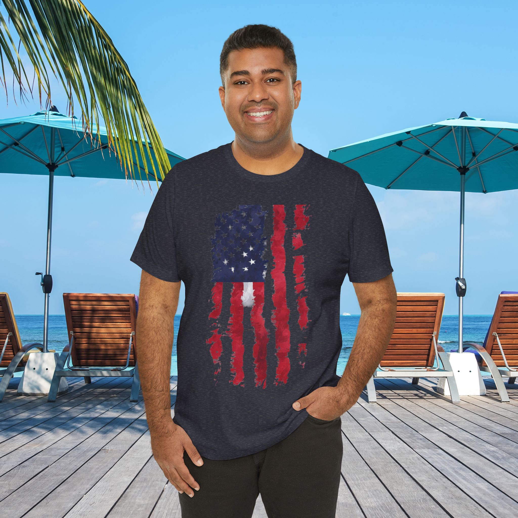 distressed american flag t shirt | patriotic usa tee