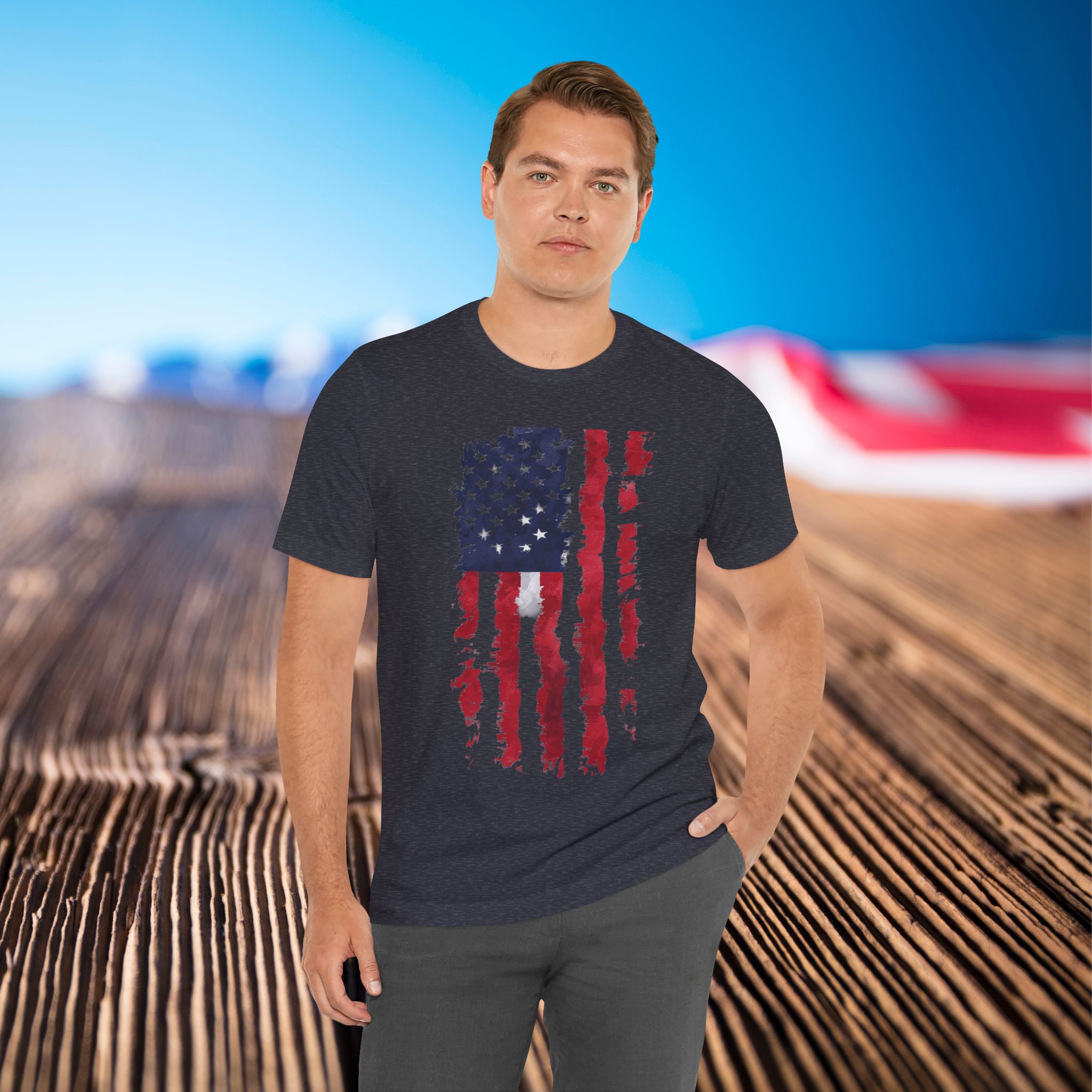 distressed american flag t shirt | patriotic usa tee