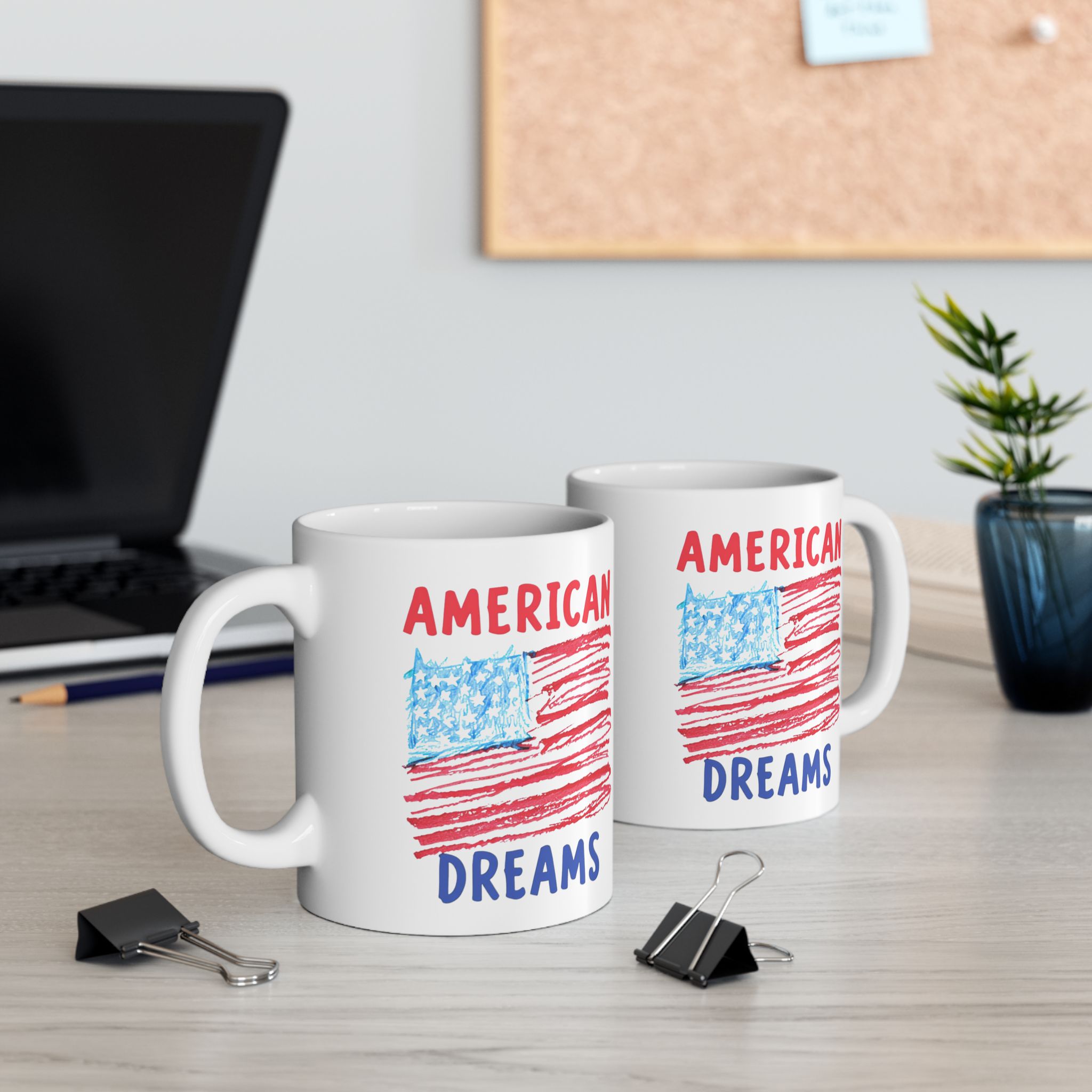 patriotic mug, american dreams red white blue independence day cup, 4th of july gift, stars and stripes coffee mug, usa patriotic tea cup,