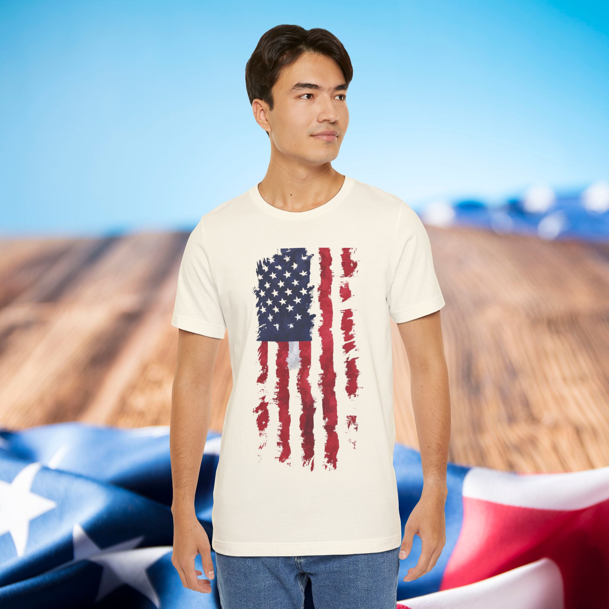 distressed american flag t shirt | patriotic usa tee