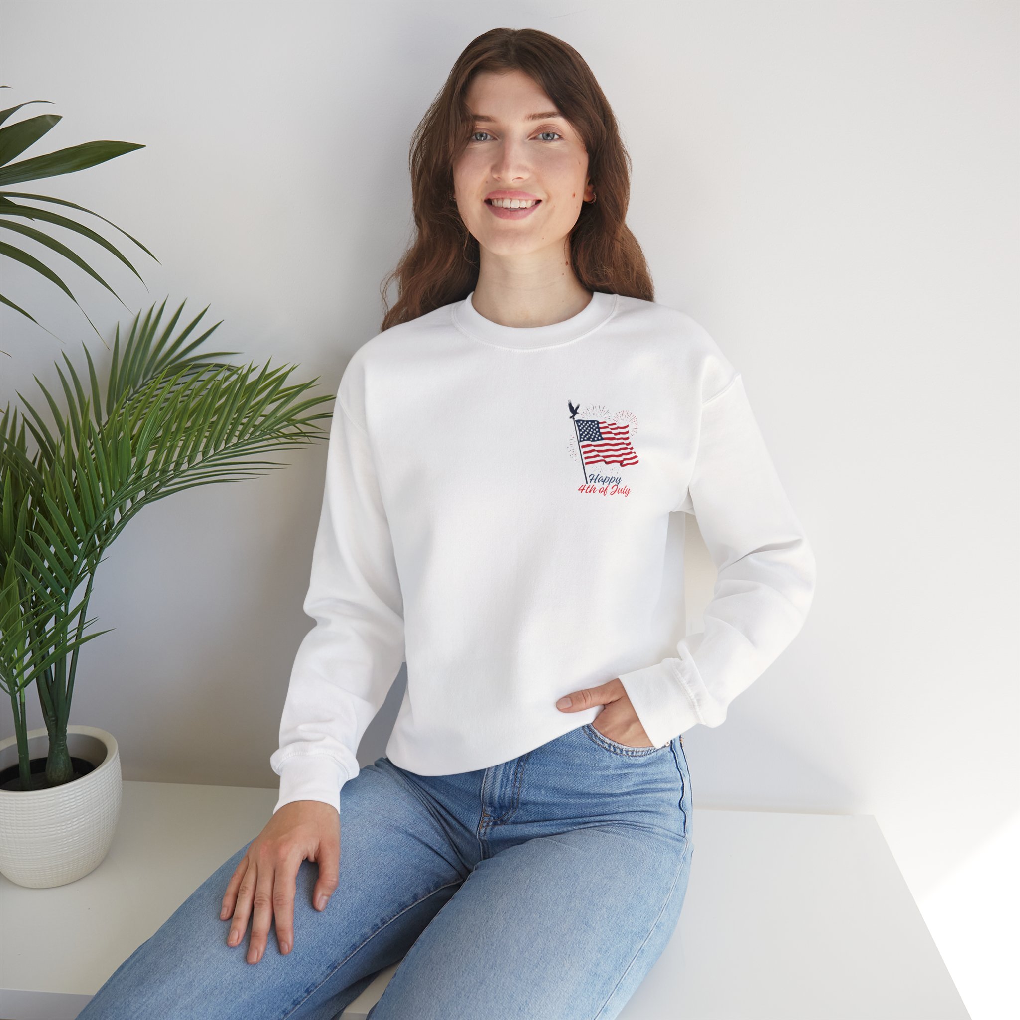 american flag pocket graphic sweatshirt | independence day fireworks