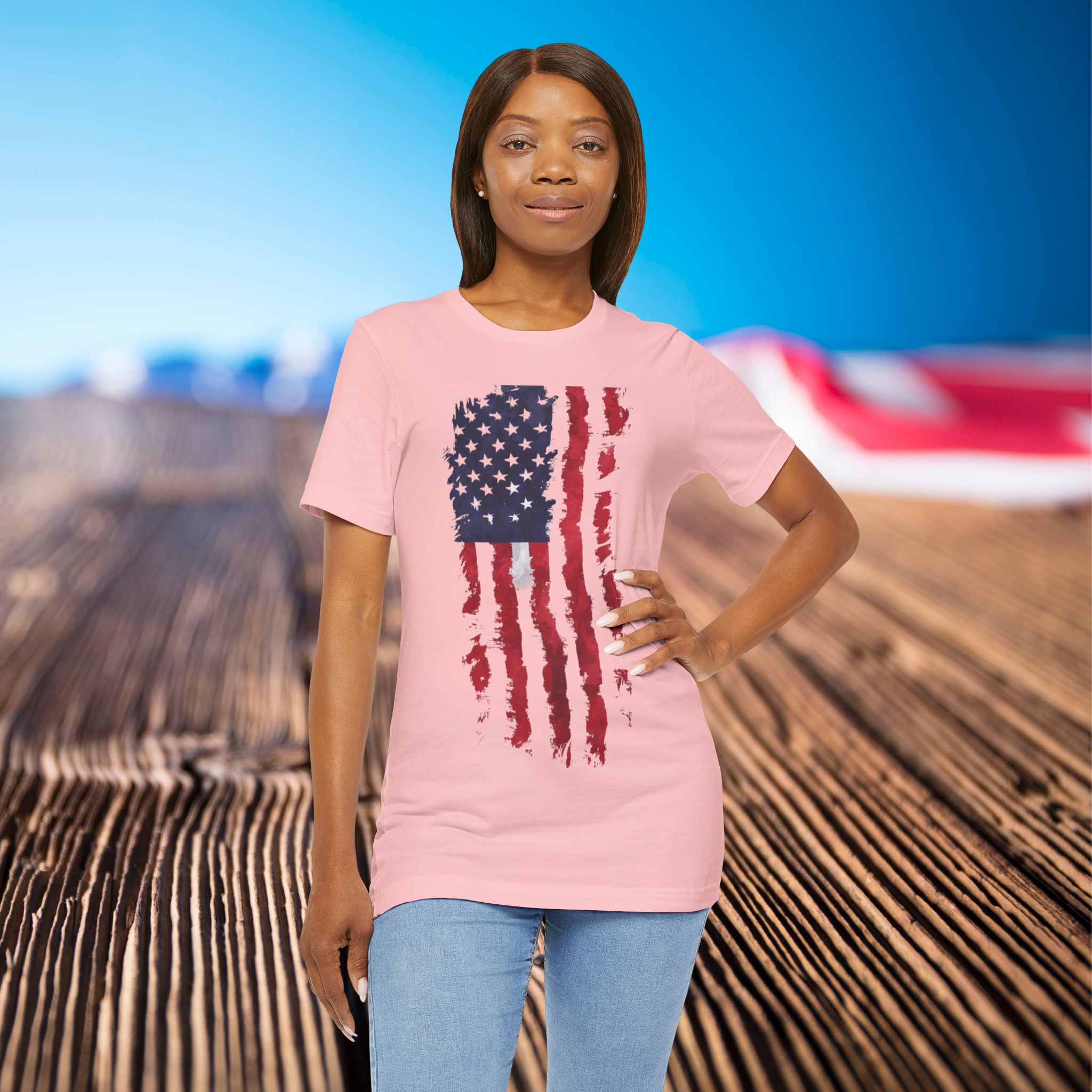 distressed american flag t shirt | patriotic usa tee