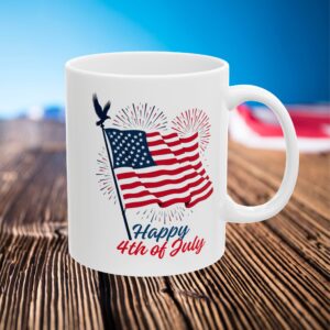 patriotic mug, 4th of july american flag coffee cup, usa independence day gift, red white blue kitchen decor, memorial day tea mug, veteran