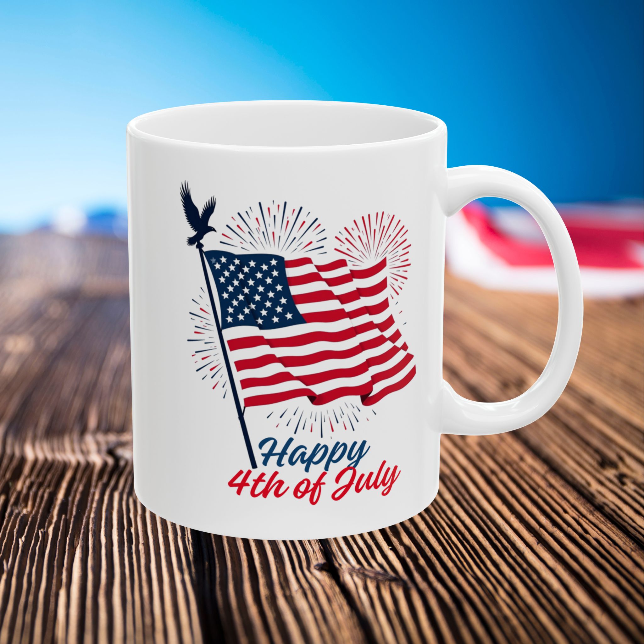 patriotic mug, 4th of july american flag coffee cup, usa independence day gift, red white blue kitchen decor, memorial day tea mug, veteran
