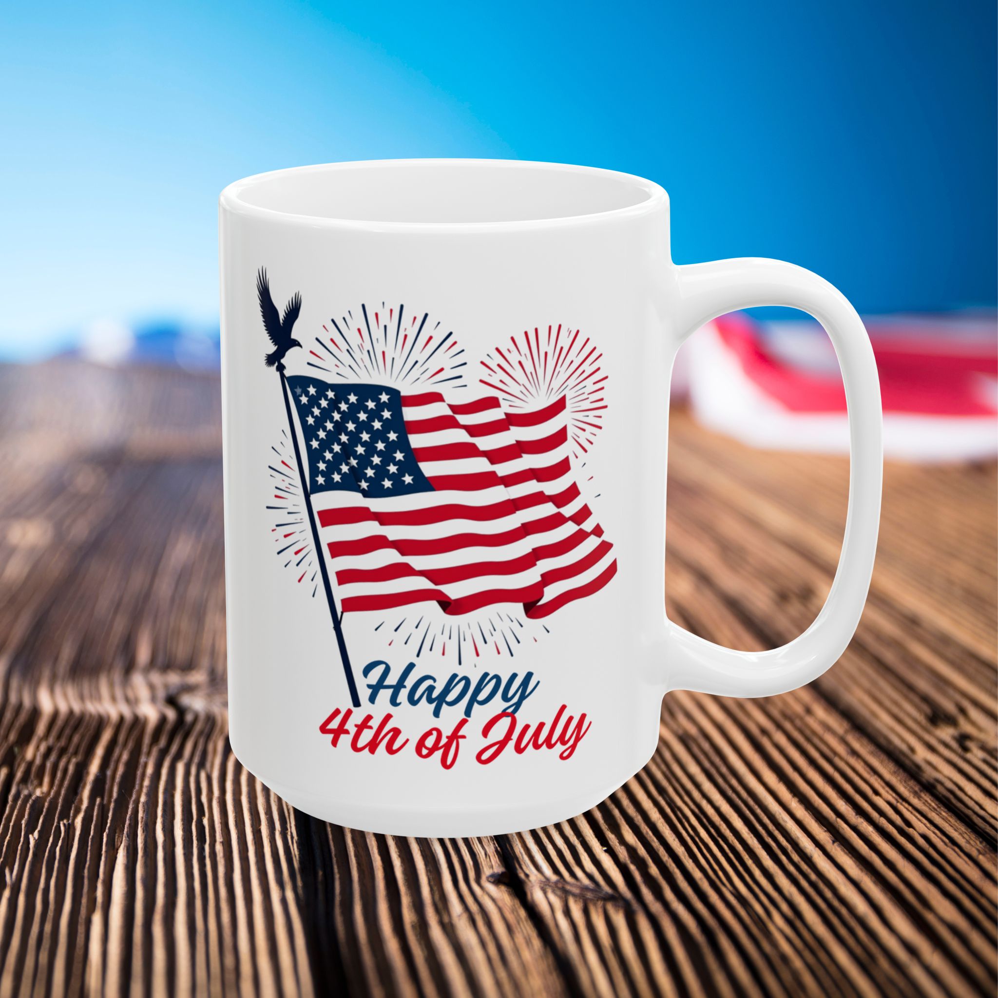 patriotic mug, 4th of july american flag coffee cup, usa independence day gift, red white blue kitchen decor, memorial day tea mug, veteran