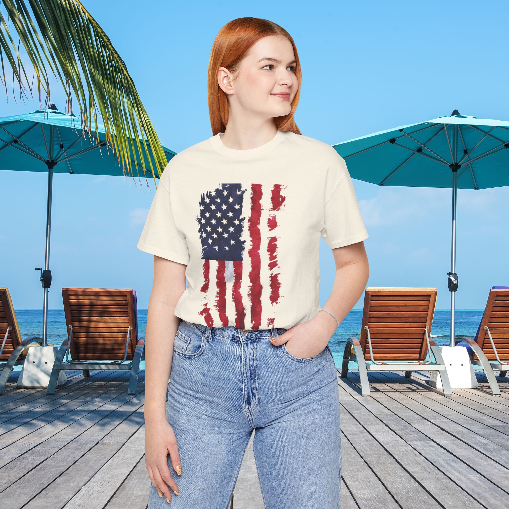 distressed american flag t shirt | patriotic usa tee