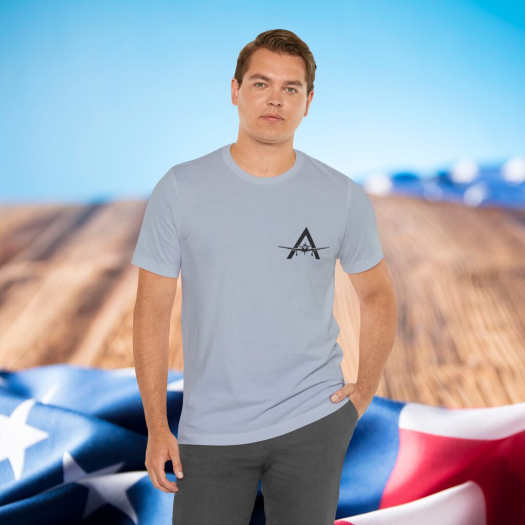 aviation logo tee — small airplane emblem chest print