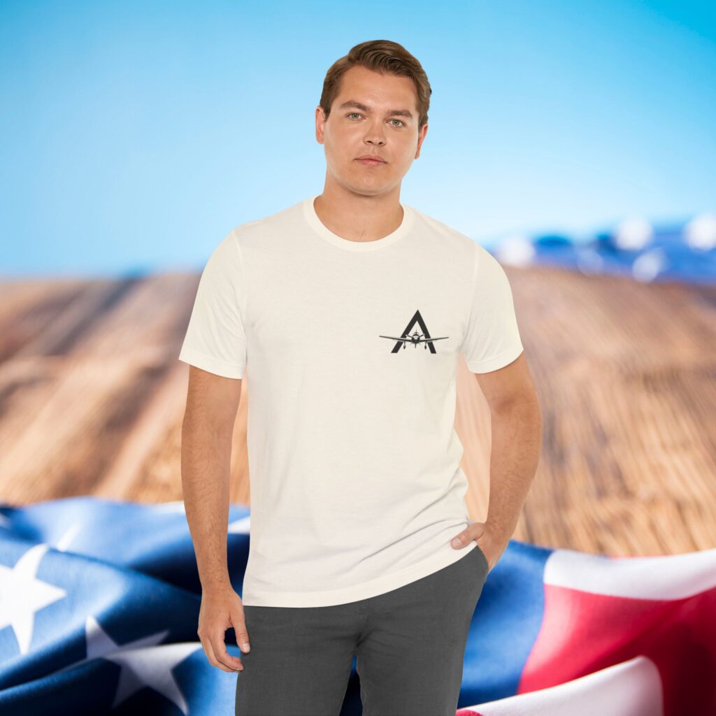 aviation logo tee — small airplane emblem chest print