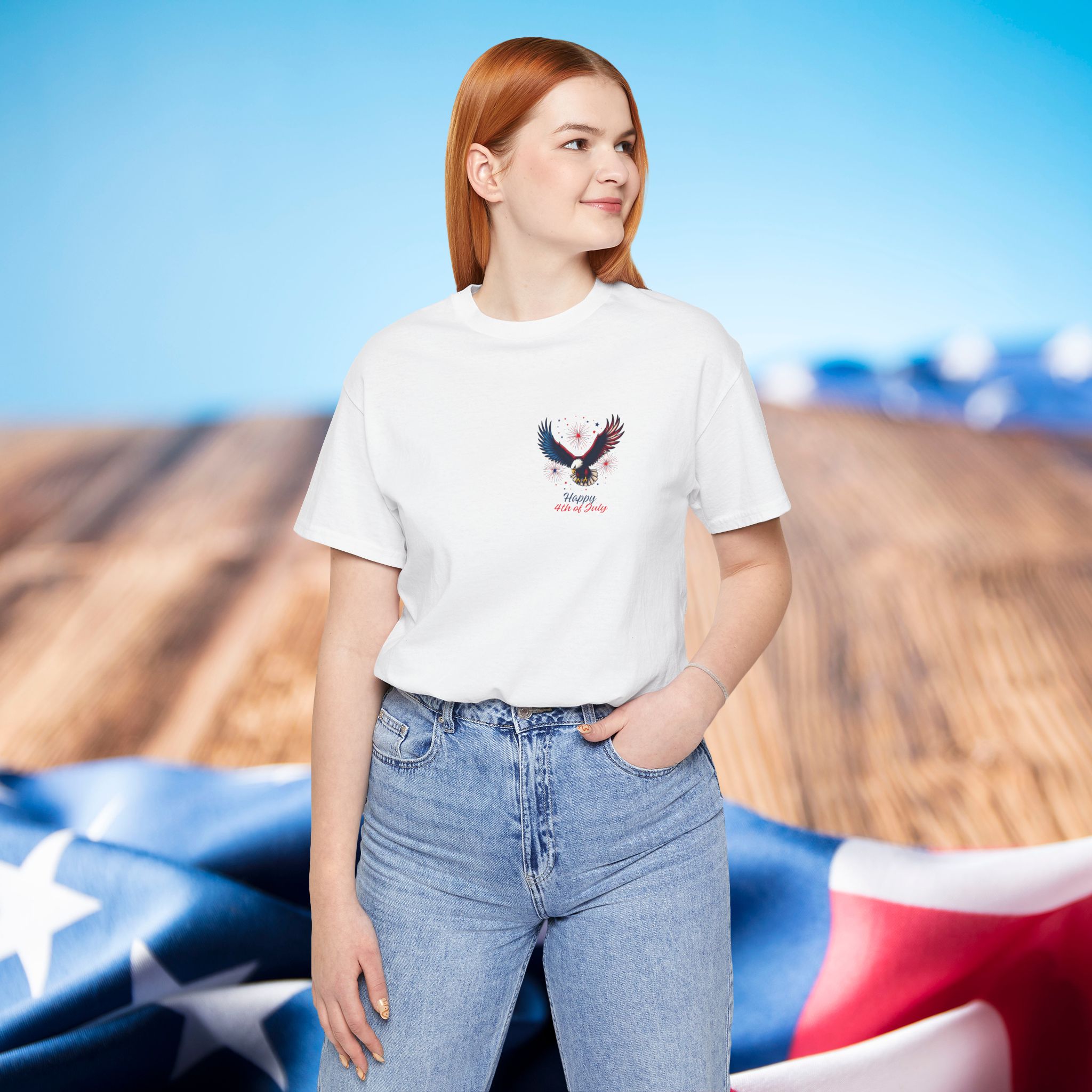 4th of july tshirt, pocket eagle shirt, patriotic usa t shirt, independence day gift, american flag top