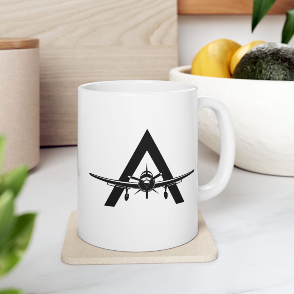 airplane silhouette ceramic mug – pilot & travel coffee cup (11oz, 15oz)