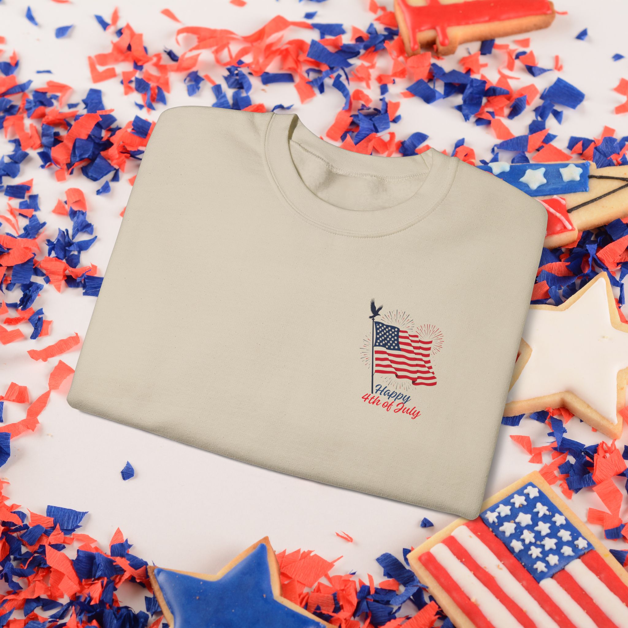 american flag pocket graphic sweatshirt | independence day fireworks