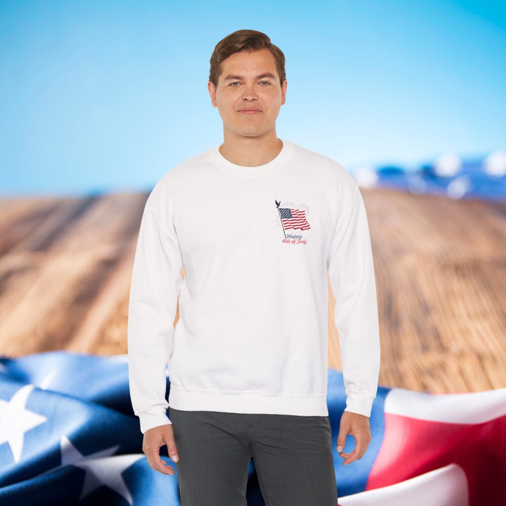 american flag pocket graphic sweatshirt | independence day fireworks