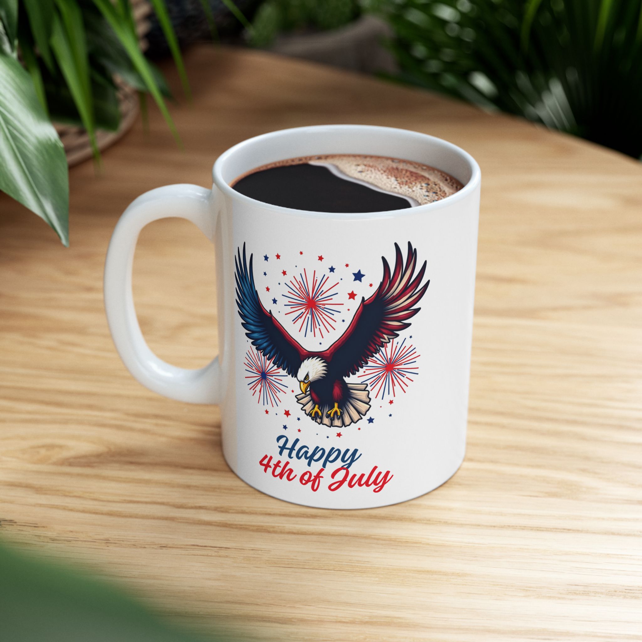independence day 4th of july coffee cup ceramic mug | patriotic stars stripes