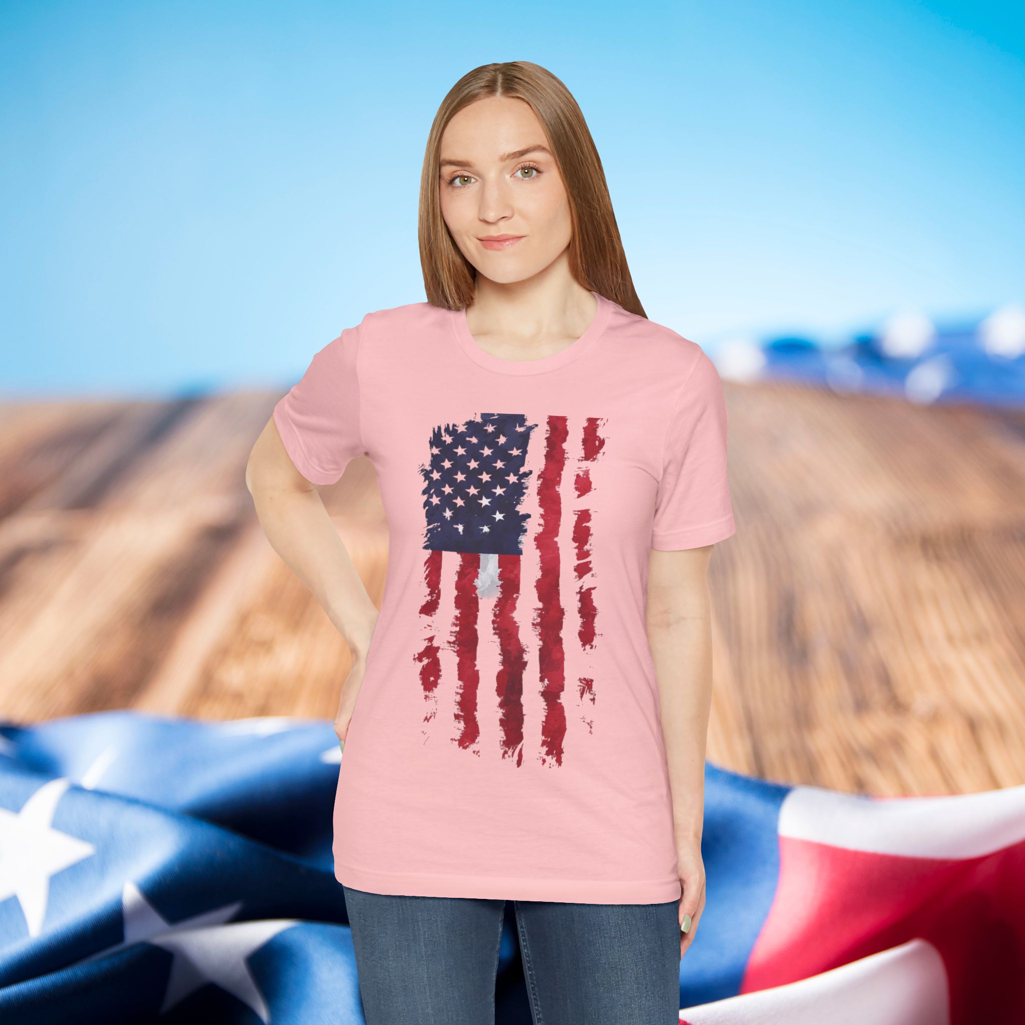 distressed american flag t shirt | patriotic usa tee