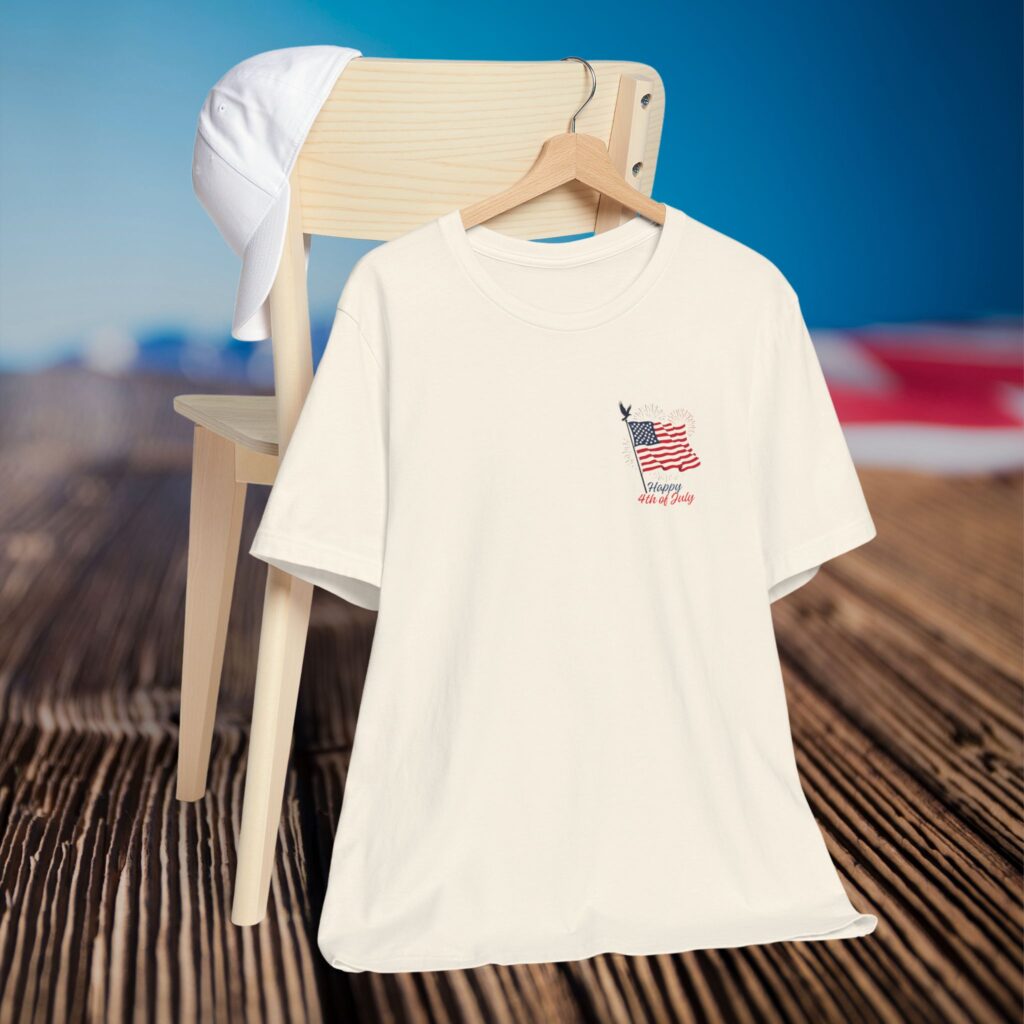 american flag statue of liberty chest graphic tee | fourth of july patriotic t shirt