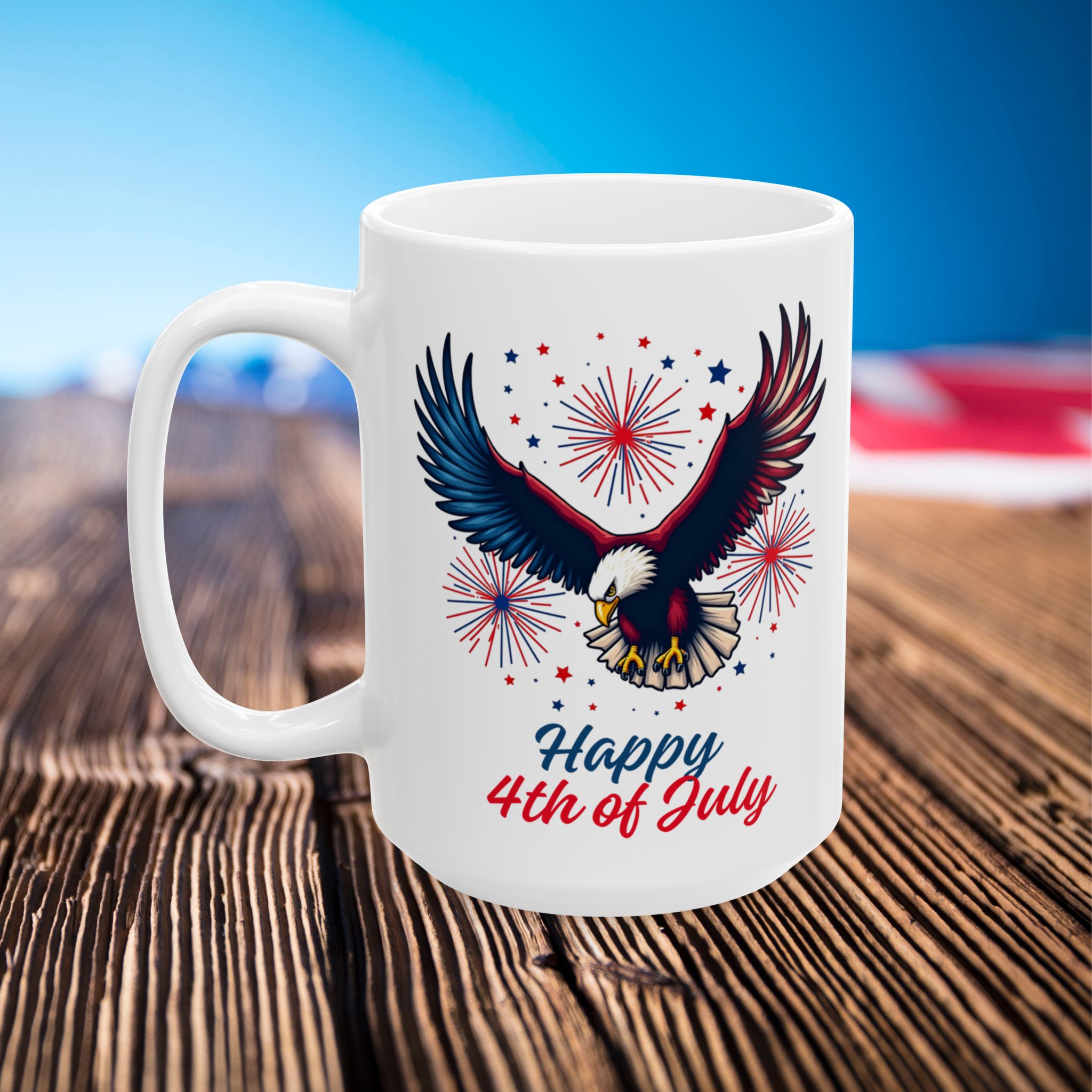 independence day 4th of july coffee cup ceramic mug | patriotic stars stripes
