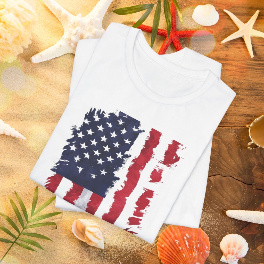 distressed american flag t shirt | patriotic usa tee