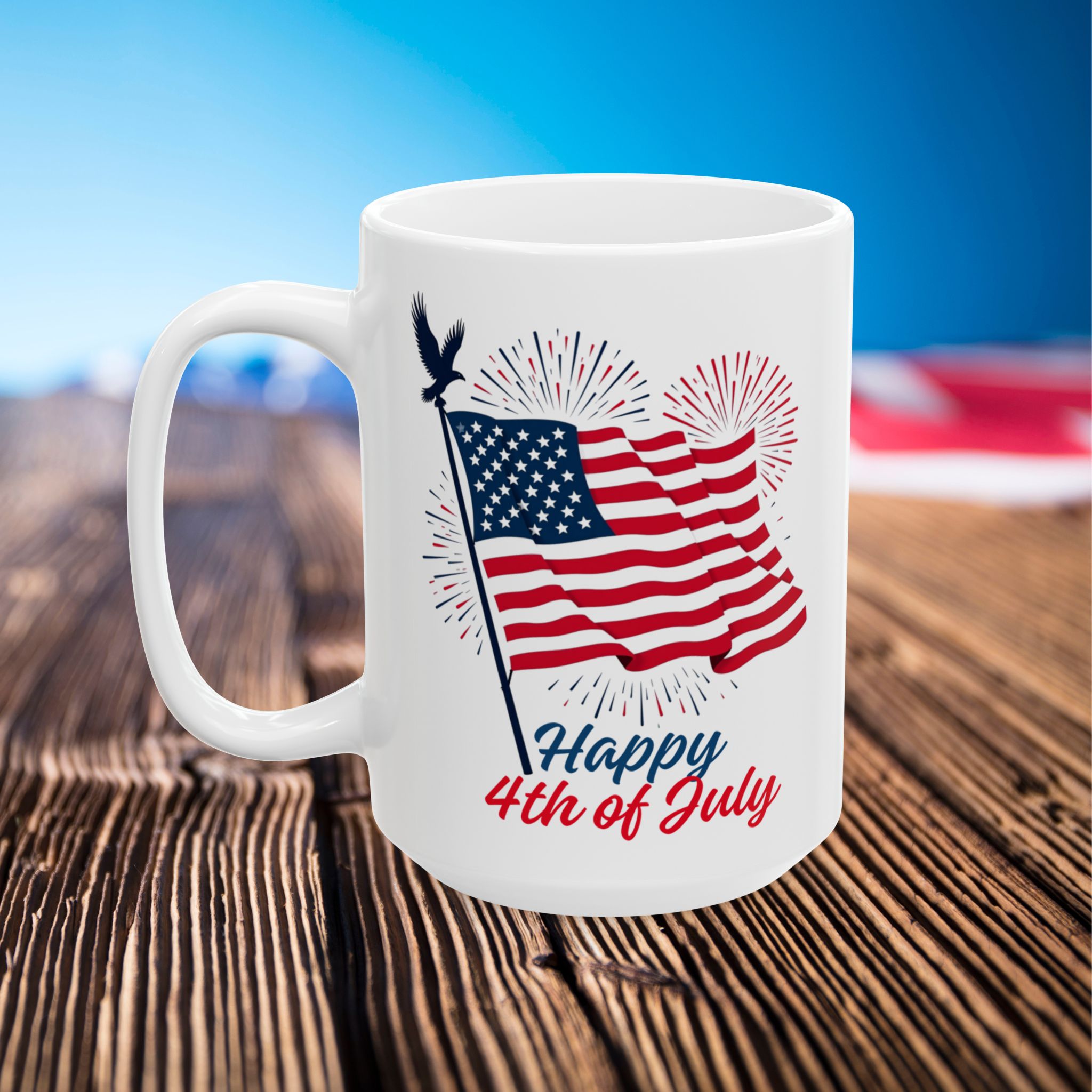 patriotic mug, 4th of july american flag coffee cup, usa independence day gift, red white blue kitchen decor, memorial day tea mug, veteran