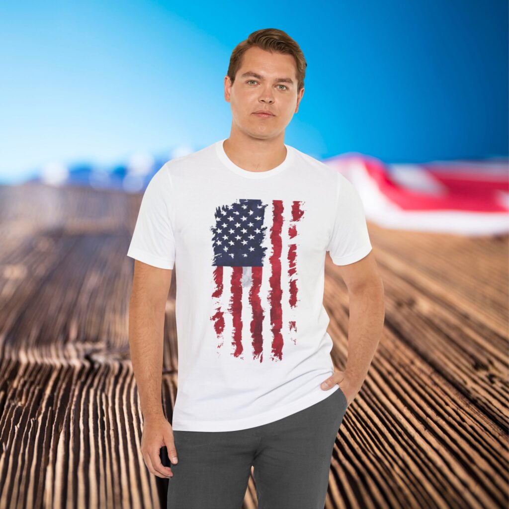 distressed american flag t shirt | patriotic usa tee