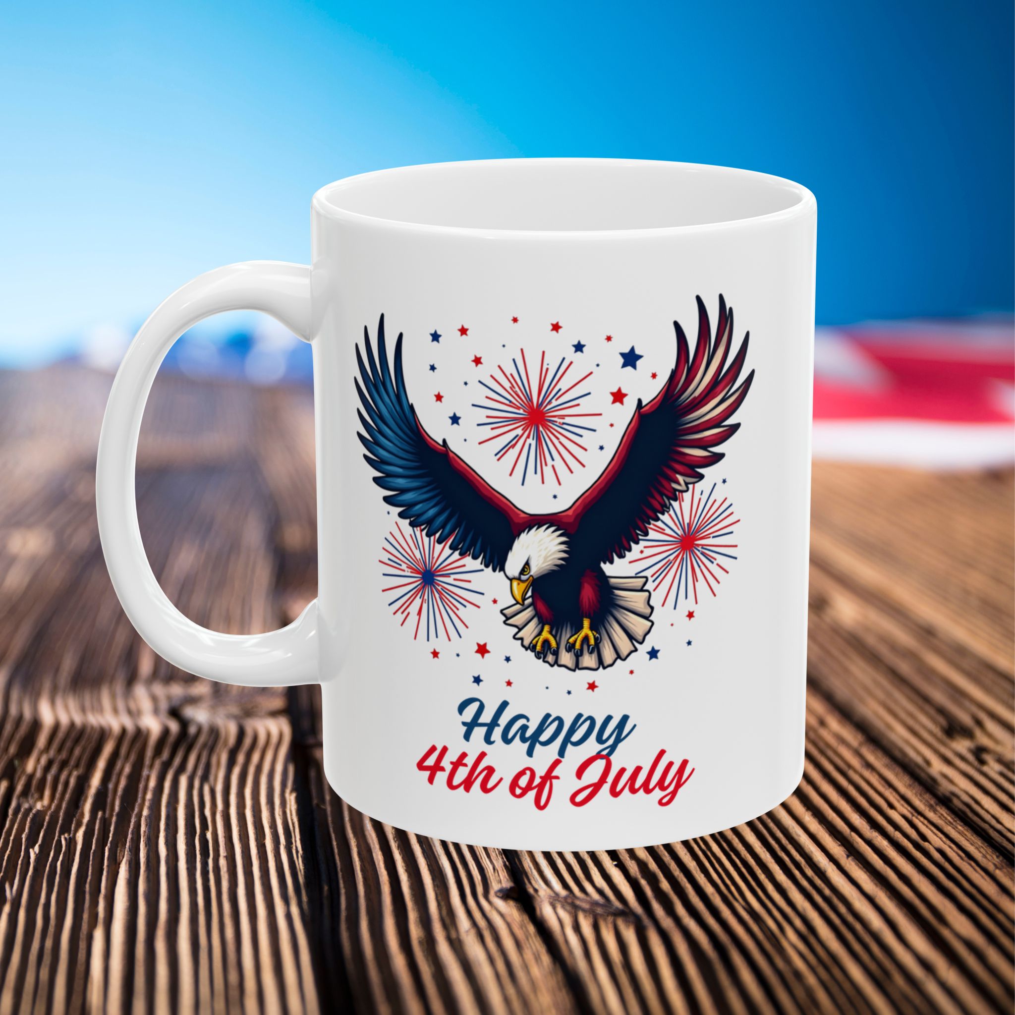 independence day 4th of july coffee cup ceramic mug | patriotic stars stripes