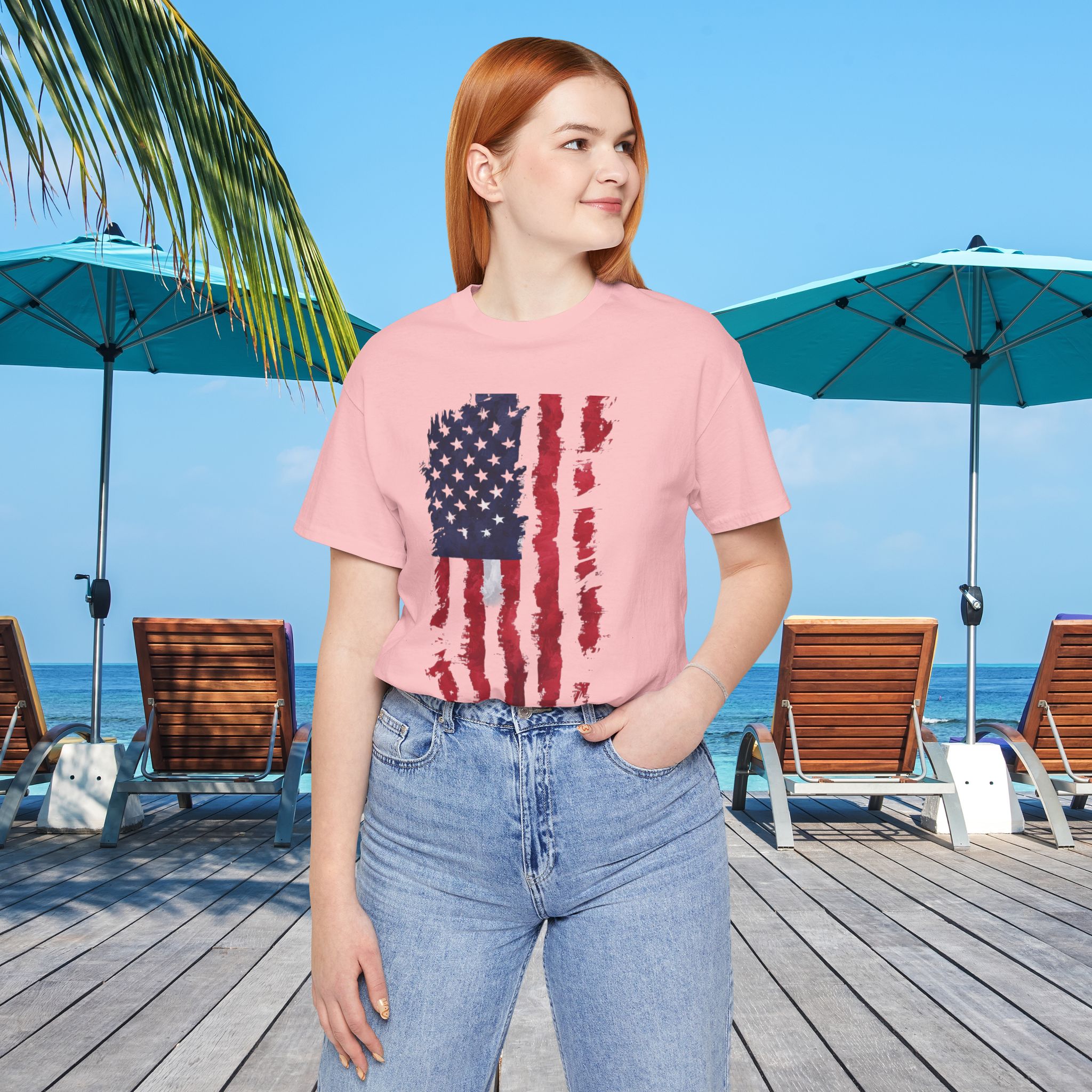 distressed american flag t shirt | patriotic usa tee