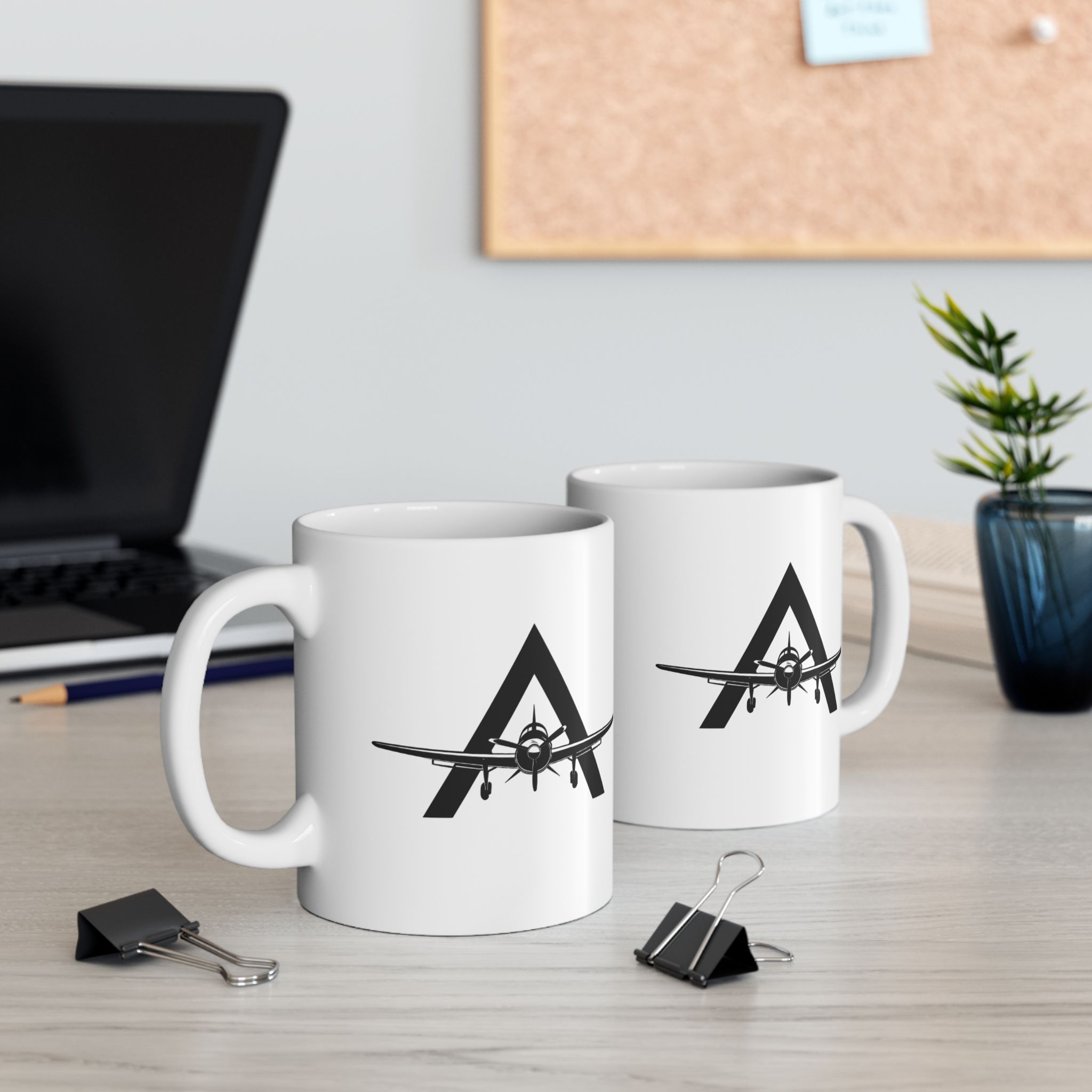 airplane silhouette ceramic mug – pilot & travel coffee cup (11oz, 15oz)