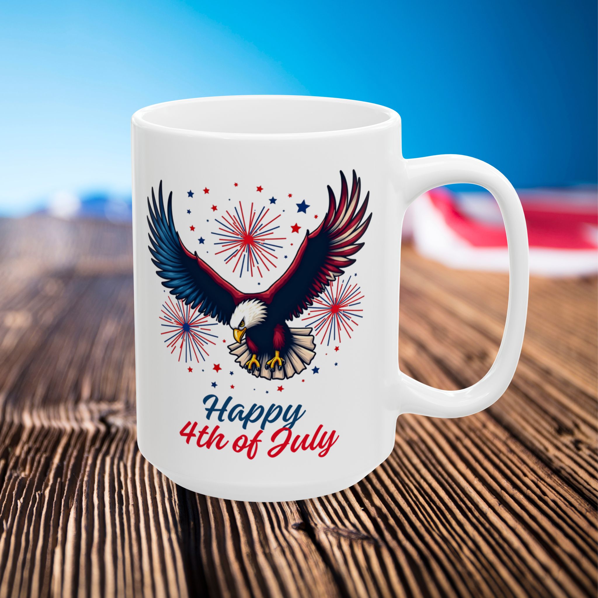 independence day 4th of july coffee cup ceramic mug | patriotic stars stripes