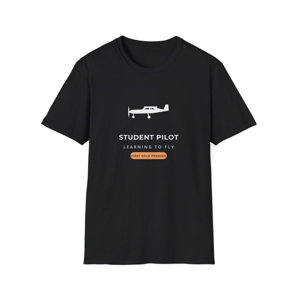 student pilot t shirt – learning to fly, unisex tee