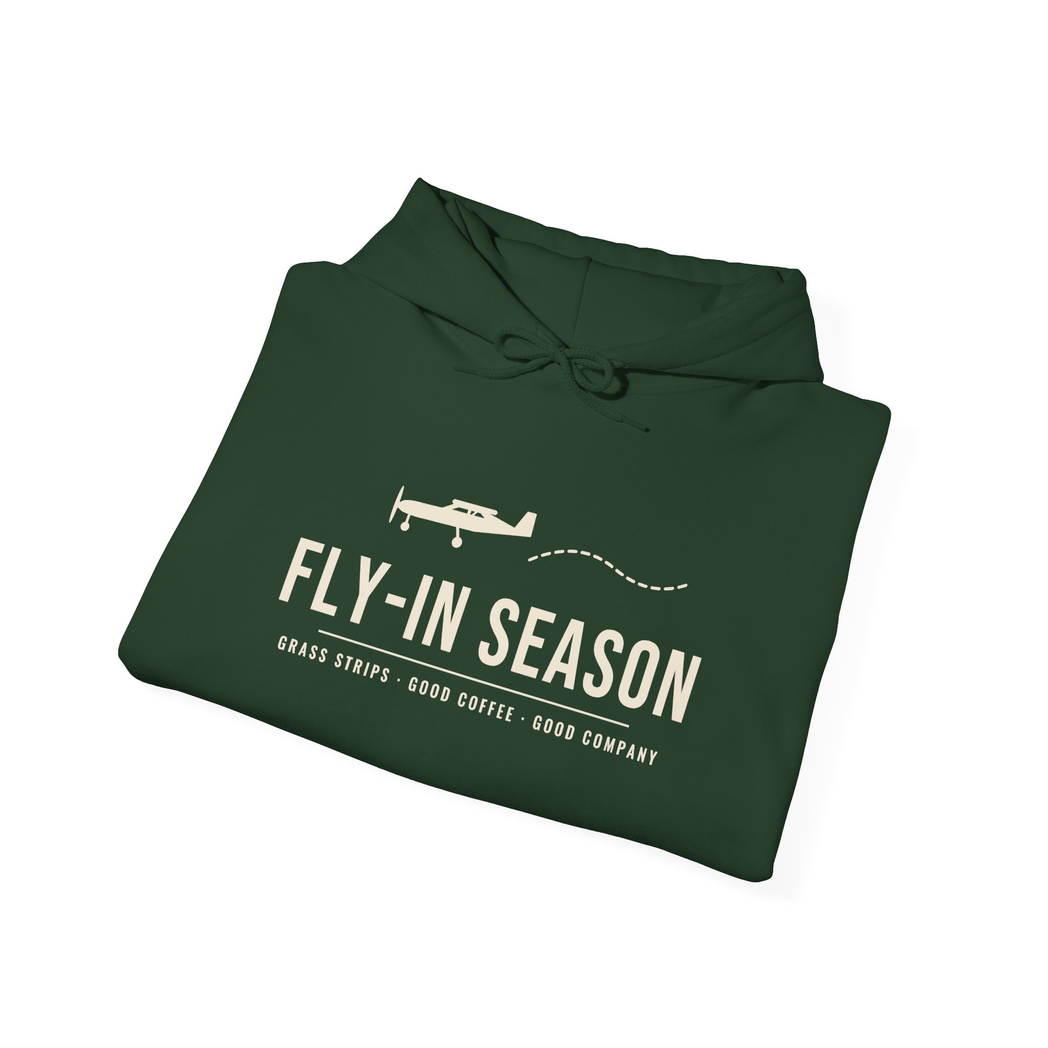 fly in season hoodie – light aircraft graphic, unisex pullover