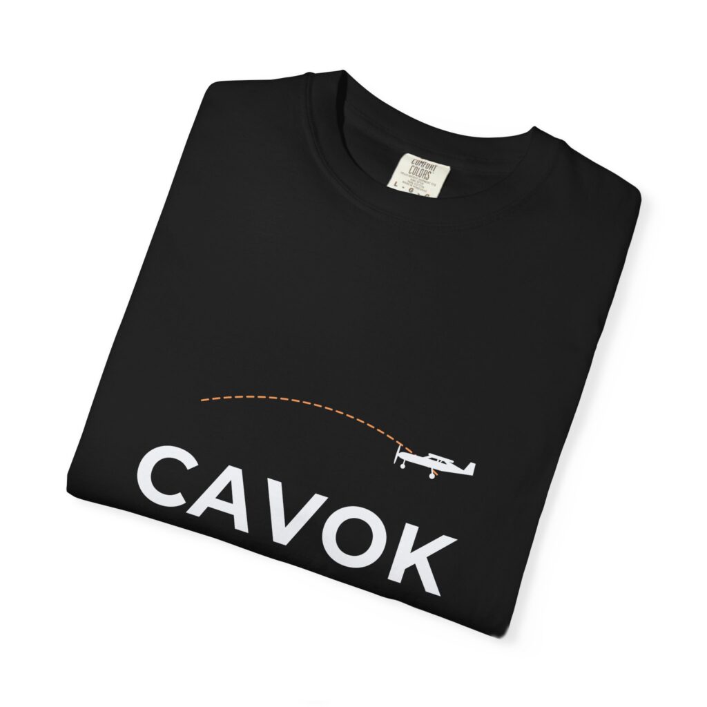 cavok t shirt – ceiling and visibility ok, garment dyed tee