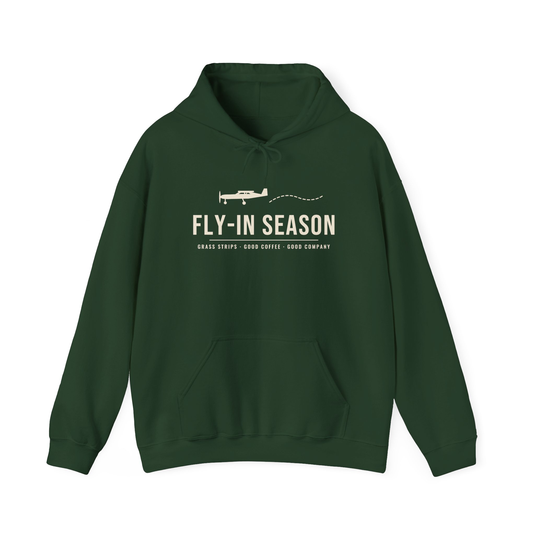 fly in season hoodie – light aircraft graphic, unisex pullover