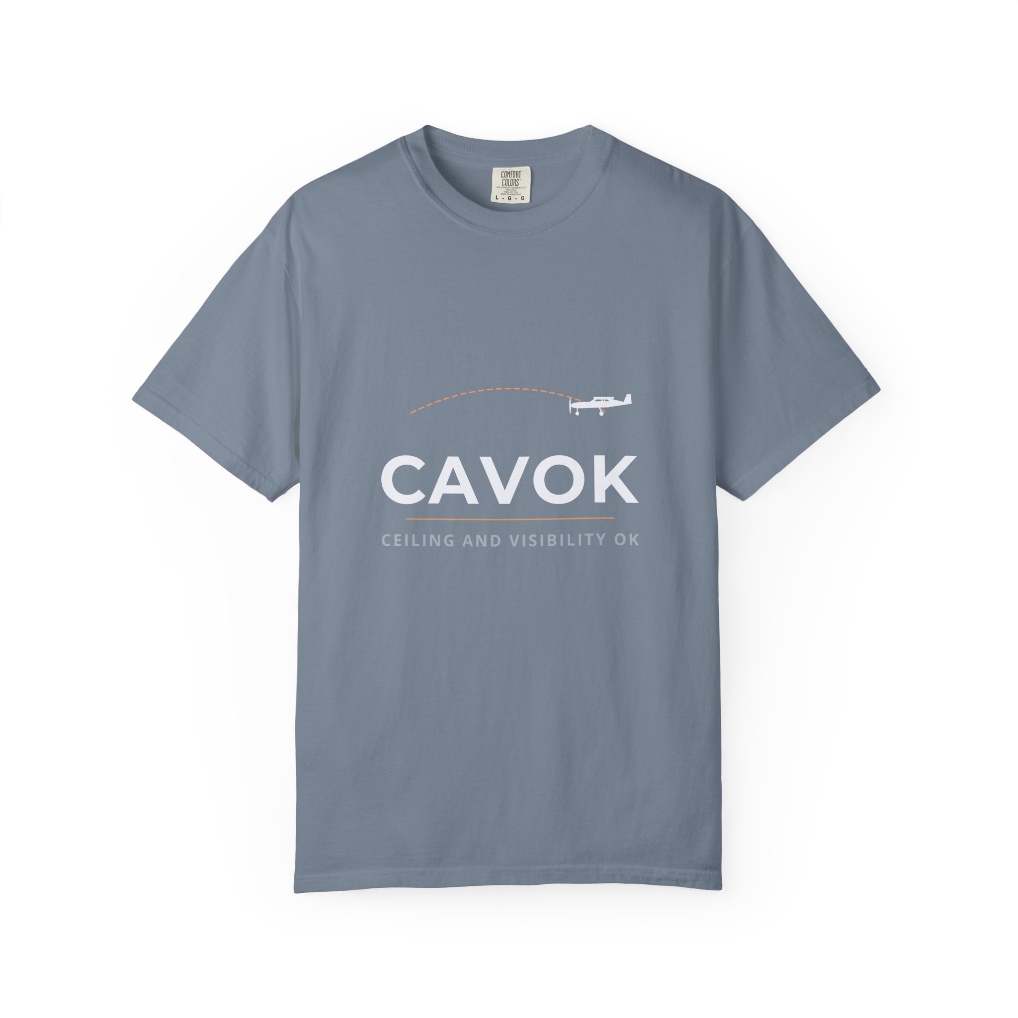 cavok t shirt – ceiling and visibility ok, garment dyed tee