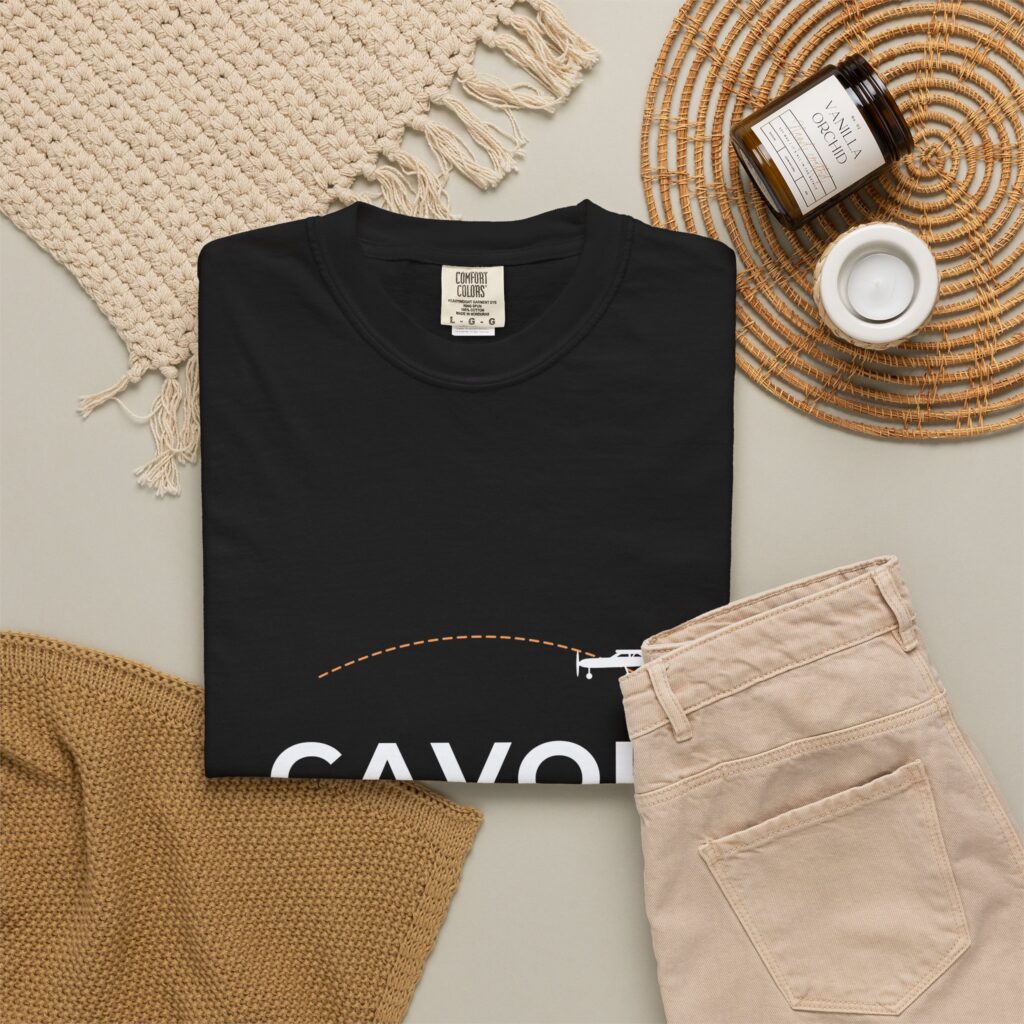 cavok t shirt – ceiling and visibility ok, garment dyed tee