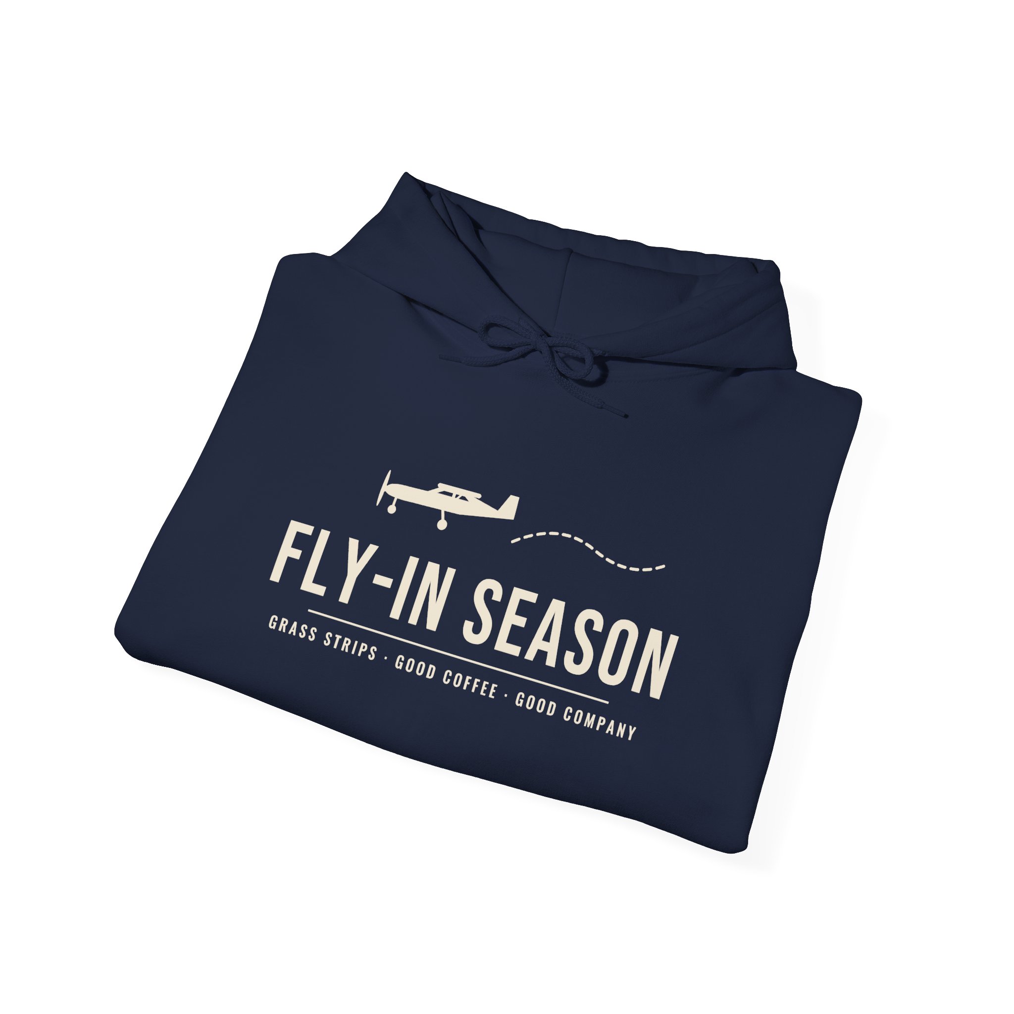 fly in season hoodie – light aircraft graphic, unisex pullover
