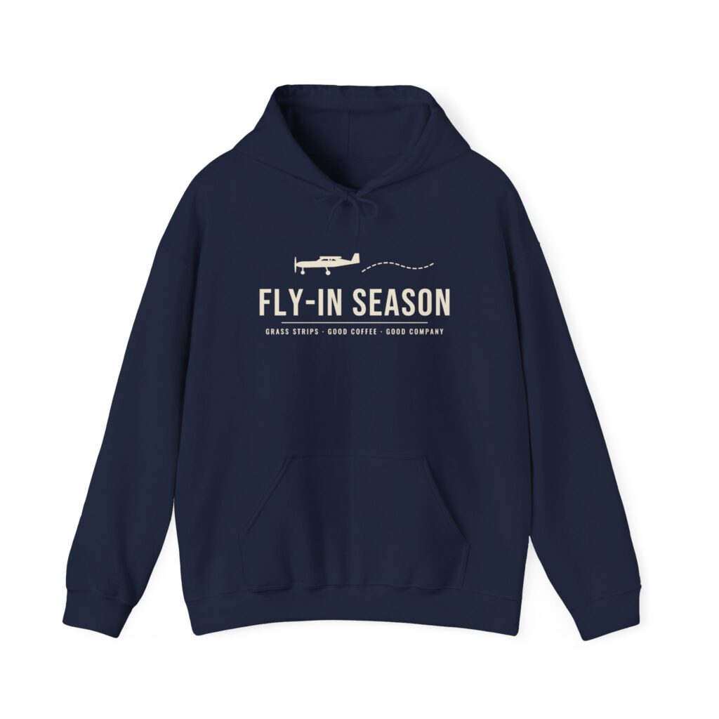 fly in season hoodie – light aircraft graphic, unisex pullover
