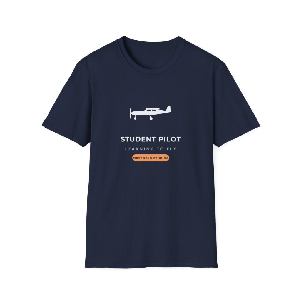 student pilot t shirt – learning to fly, unisex tee